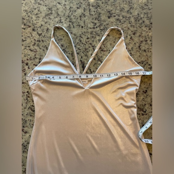 Women’s silver racer back midi slip dress size 8 - Picture 5 of 7